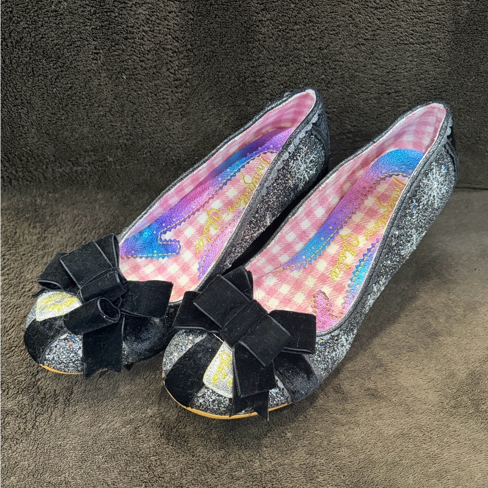 Irregular Choice silver and black glitter shoes - Picture 2 of 7